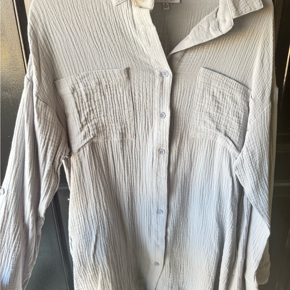 White Birch Light Gray Textured Shirt